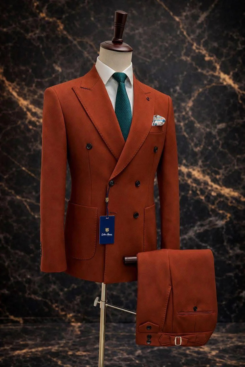 Costume Croisée Double-Boutonnage d'Exception : L'Élégance au sommet