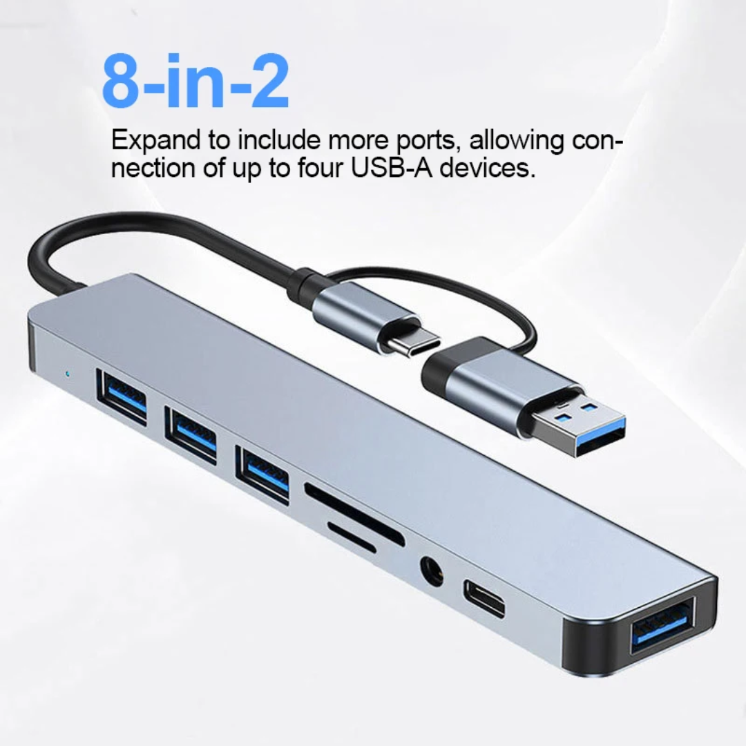 🔌 Adaptateur USB-C 8-en-1 – Multiport Universelle