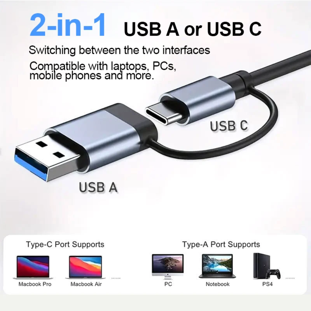 🔌 Adaptateur USB-C 8-en-1 – Multiport Universelle