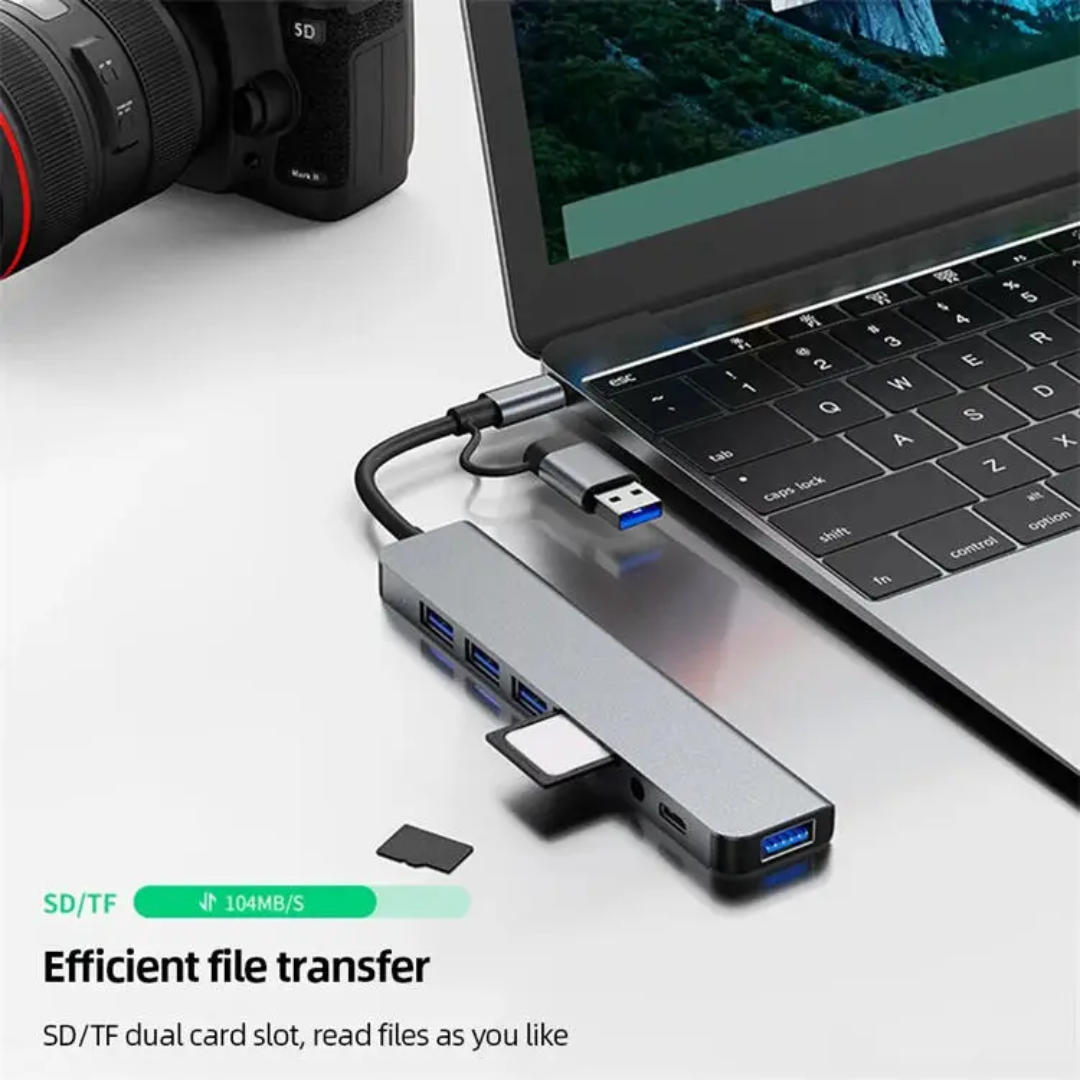 🔌 Adaptateur USB-C 8-en-1 – Multiport Universelle